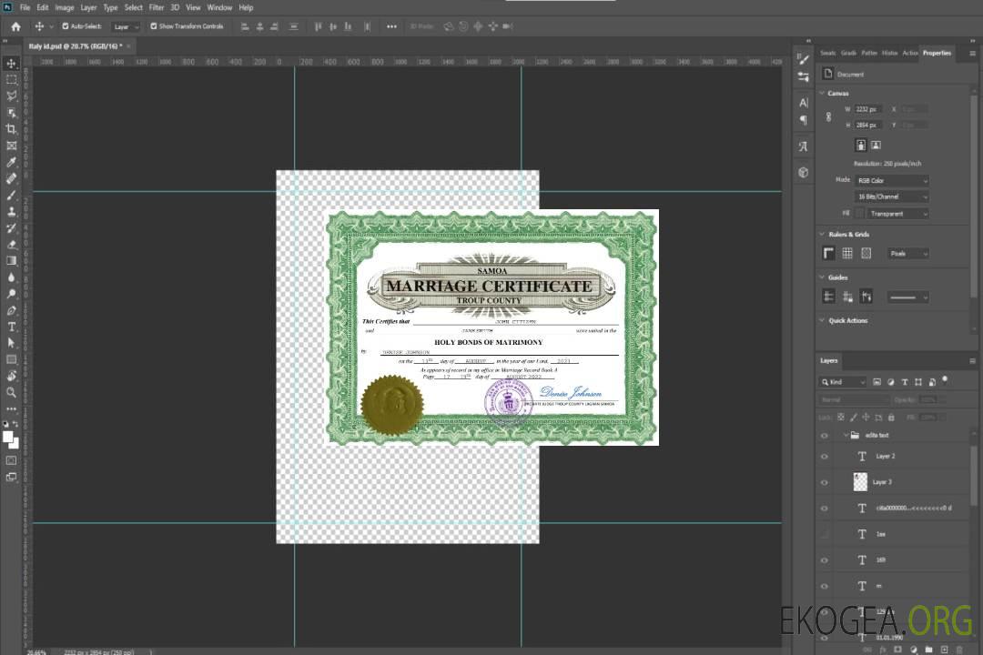 Modèle Word et PDF d'acte de mariage aux Samoa template